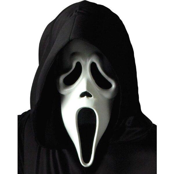 Scream Ghost Face Halloween Mask with Shroud