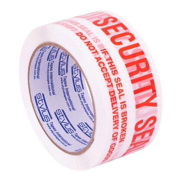 Stylus Red/Whte Security Seal Packaging Tape 36pc (48mmx66m)