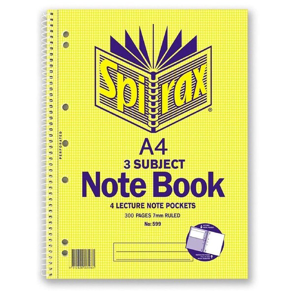 Spirax 599 A4 3-Subject Notebook (Pack of 5)