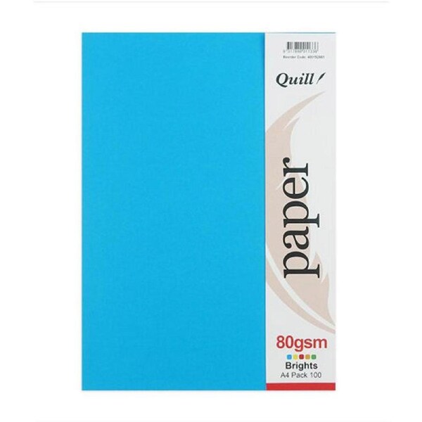 Quill Brights A4 Coloured Paper (Pack of 100)