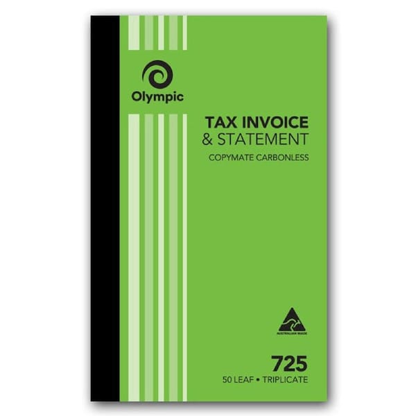 Olympic 725 Triplicate Carbonless Invoice/Statement Book