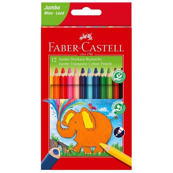 Faber-Castell Triangular Colour Pencil 12pk (Jumbo)