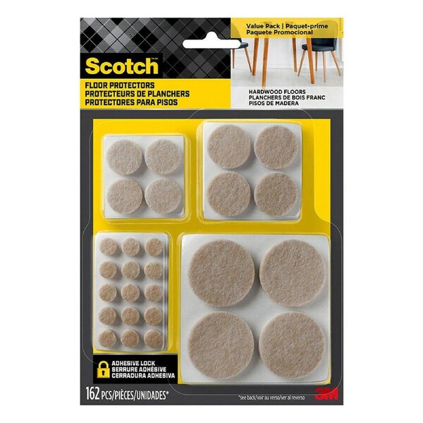 Scotch Felt Pads Value Pack 162pk (Beige)