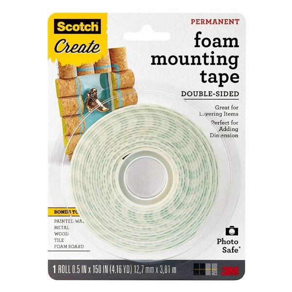 Scotch Double-Sided Foam Mounting Tape (White)