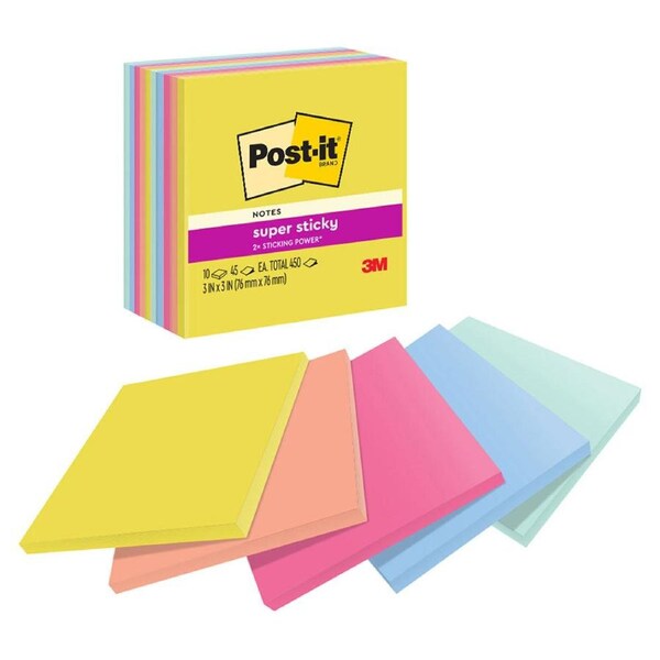 Post-it Summer Joy Super Sticky Notes (Pack of 10)