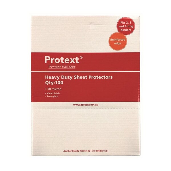 Protext Heavy Duty A4 Sheet Protector 100pk (Clear)