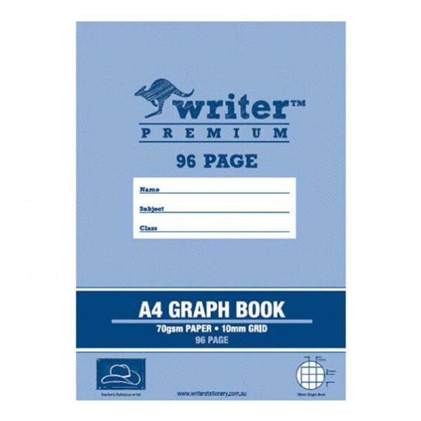 Writer Premium A4 Hat Graph Book 96pg 10mm