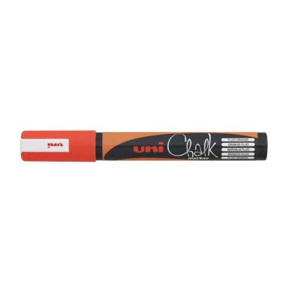 Uni Chalk Marker with Bullet Tip 3mm (Fluoro Orange)