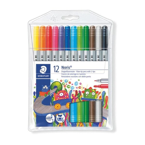 Staedtler Noris Club Fibre Pen with 2 Tips (Pack of 12)