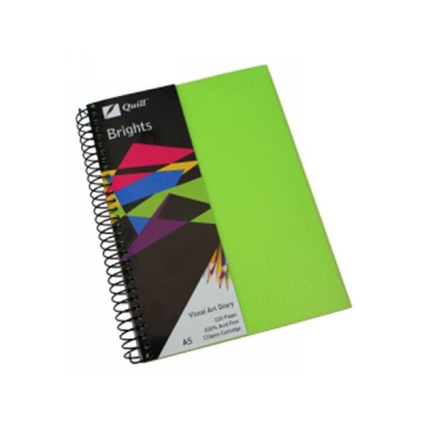 Quill Brights A5 Visual Art Diary (Lime Green)