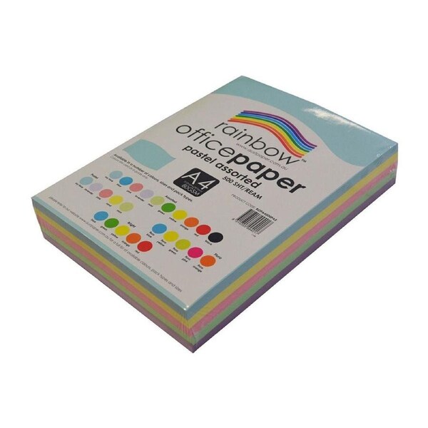Rainbow A4 Copy Paper 80gsm 1-Ream (Pastel)