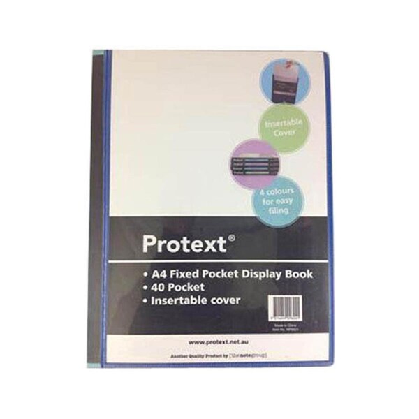 Protext A4 40 Pocket Fixed Insert Cover Display Book (Black)