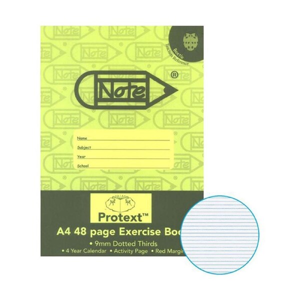 Protext A4 Dotted Thirds Beetles Exercise Book 48pg 9mm