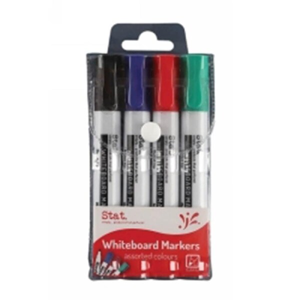 Stat Bullet Tip Whiteboard Marker 2.0mm 4pk (Assorted)
