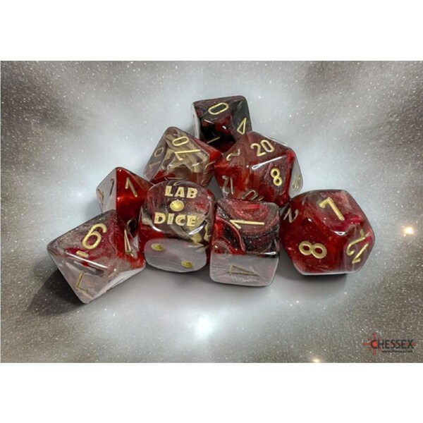 CHX 30064 Borealis Cosmos/gold Polyhedral 7-Dice Set (with bonus die)