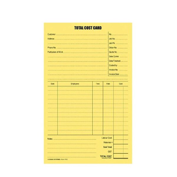 Zions Total Cost System Cards (100pk)