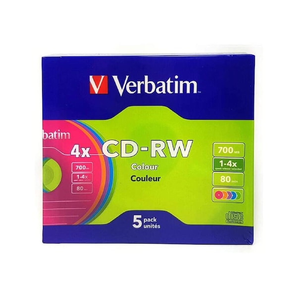 Verbatim CD-RW 80 min 4x Slim Case (5pk)
