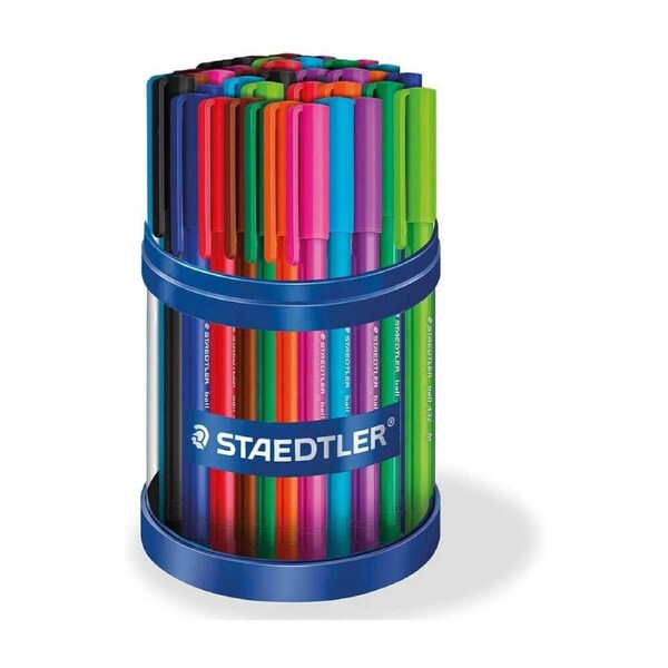 Staedtler Stick Ice Triangular Ballpoint Pen Assorted 50/cup
