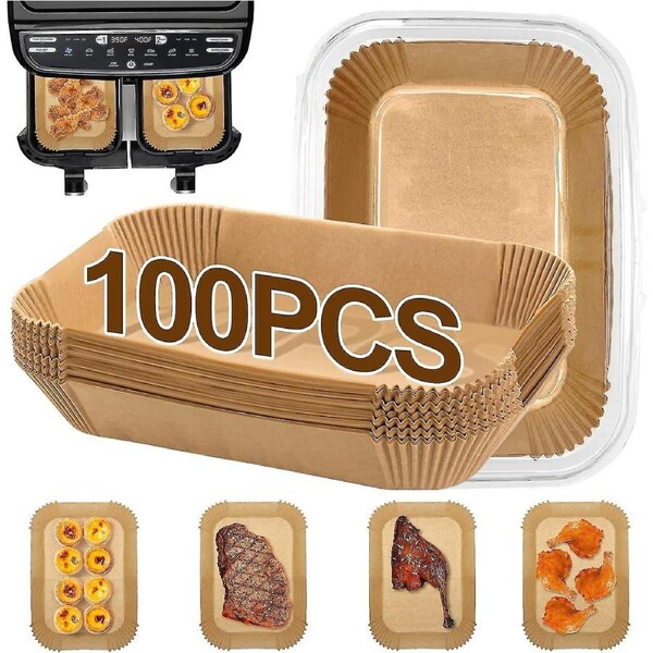 JOYBUY 100pcs Air Fryer Liners for Ninja Dual Air Fryer AF300UK AF400 - Disposable Parchment Accessories