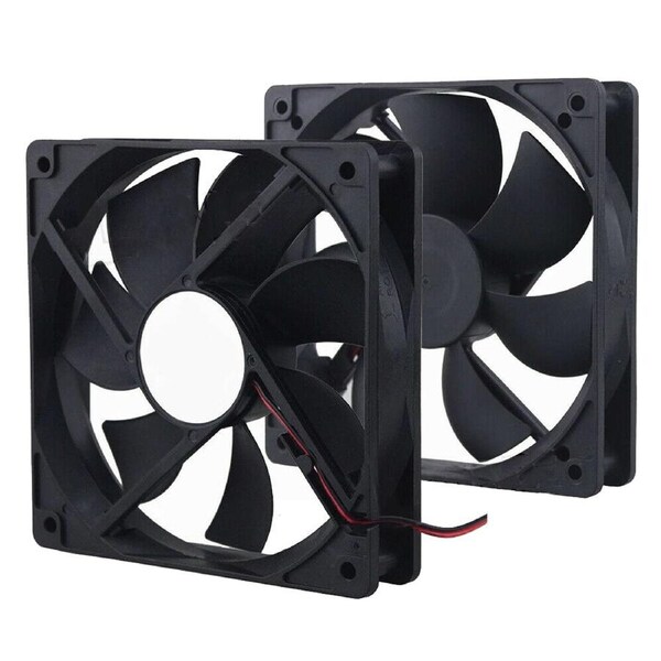 120mm 2Pin 12V Cooling Fan Dual Ball Bearing PC Brushless Silent Fan - 2x