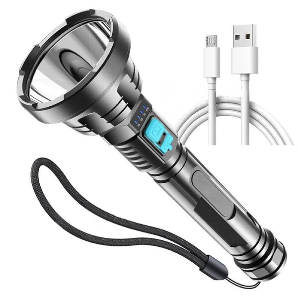 LED Flashlight Super Bright Torch USB Rechargeable Lamp High Powered
