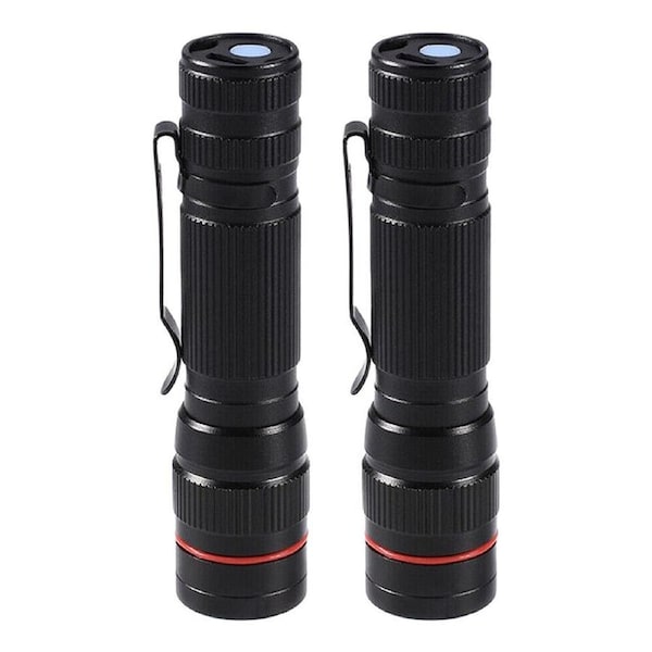 LED Tactical Flashlight USB Rechargeable Super Bright Torch Lamp Light - 2 Packs