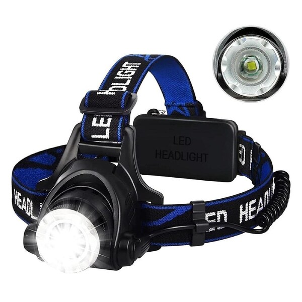 350000lm Zoomable LED Headlamp Rechargeable Headlight T6 Head Torch Lamp