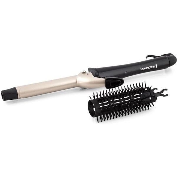 Remington Pro Curls Curling Iron, CI1019AU, 19mm Ceramic Barrel for Shiny Curls & Waves, Brush Sleeve Attachment to Create Volume, Heat Protection Stand, 30 Second Fast Heat Up