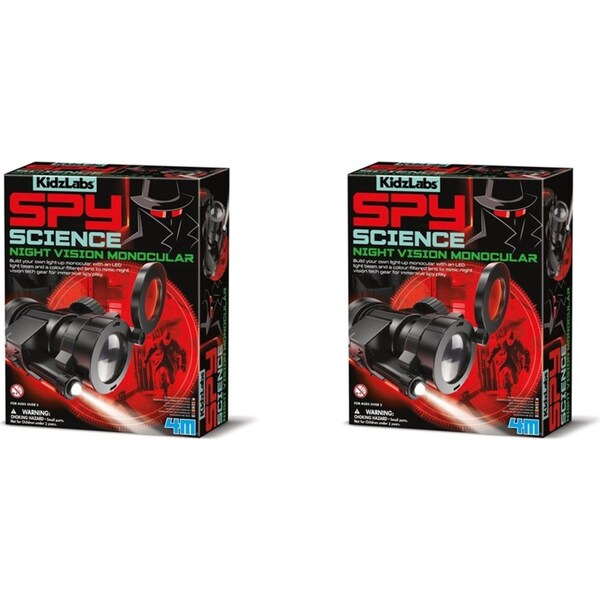 2x 4M KidzLabs Spy Science Night Vision Monocular Kids/Children Toy Black 5y+