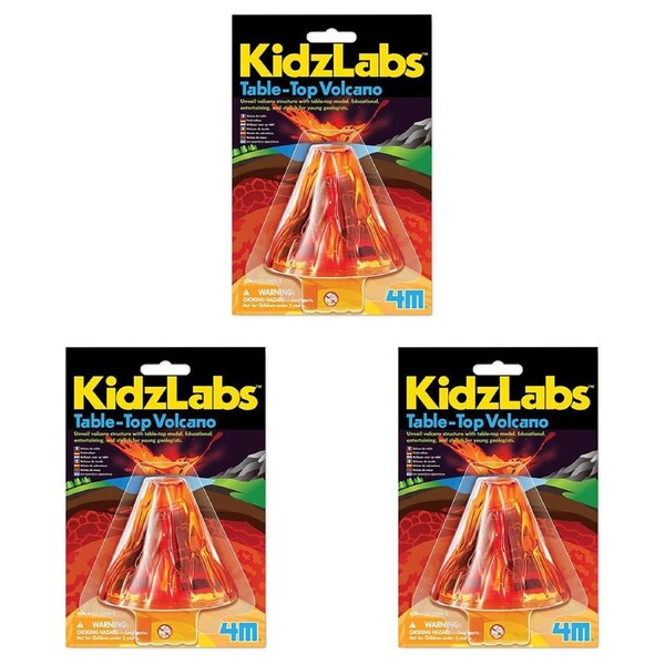3x 4M KidzLabs Table-Top Volcano Kids/Children Science Educational Play Toy 5y+