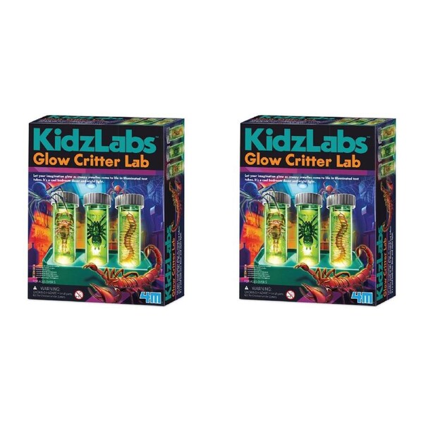2x 4M KidzLabs Glow Critter Lab Kids/Children Educational Science Play Toy 5+
