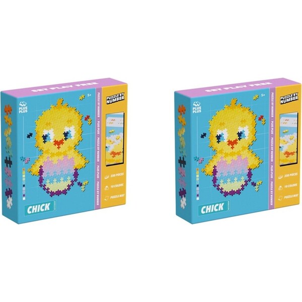 2x 250pc Plus-Plus Puzzle By Number Chick Kids/Children Building Play Toy 5y+