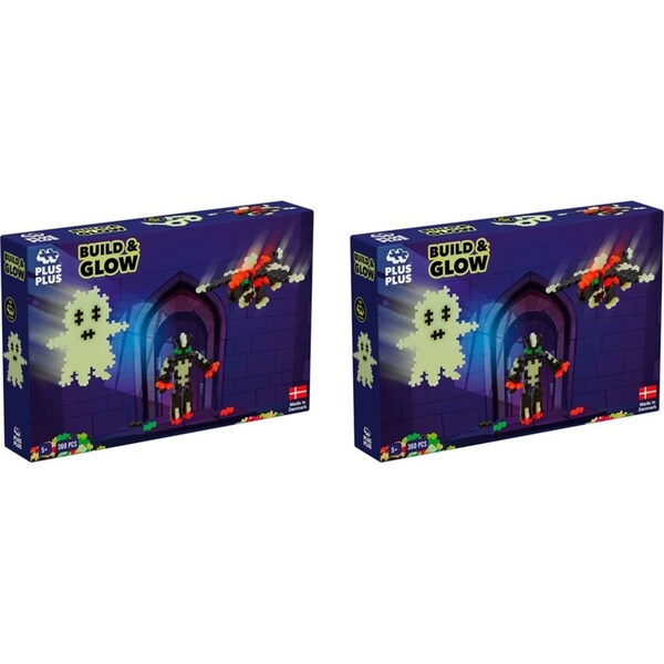 2x 360pc Plus-Plus Build & Glow Kids/Children Building Toy Glow in the Dark 5y+