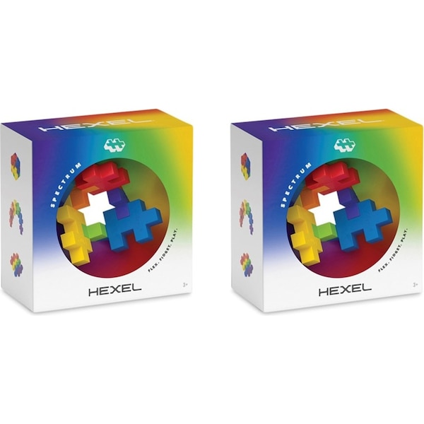 2x Plus Plus Hexel Fidget Toy Spectrum Kids/Children 6-Interconnected Blocks 3+