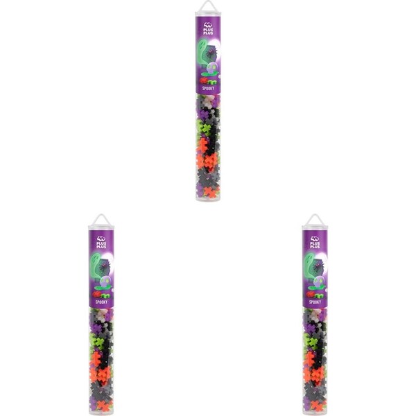 3x 100pc Plus Plus 4x28cm Spooky Mix Tube Kids/Child Educational 3D Puzzle 5y+