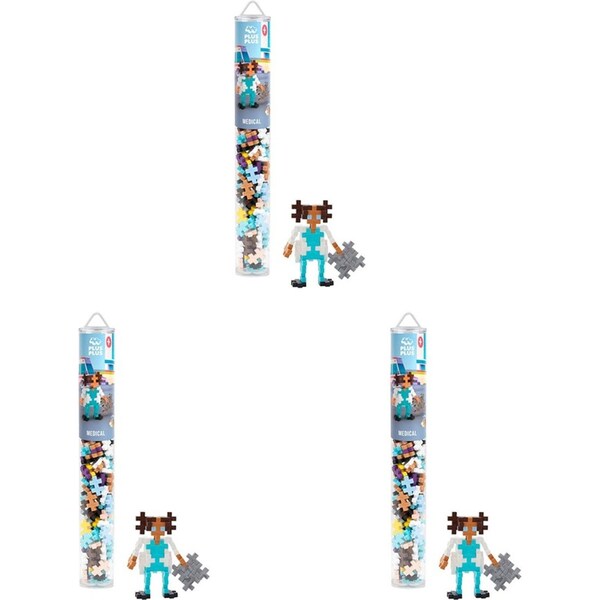 3x 100pc Plus Plus 3.5x28cm Everyday Heroes Medical Kids/Children 3D Puzzle 5y+