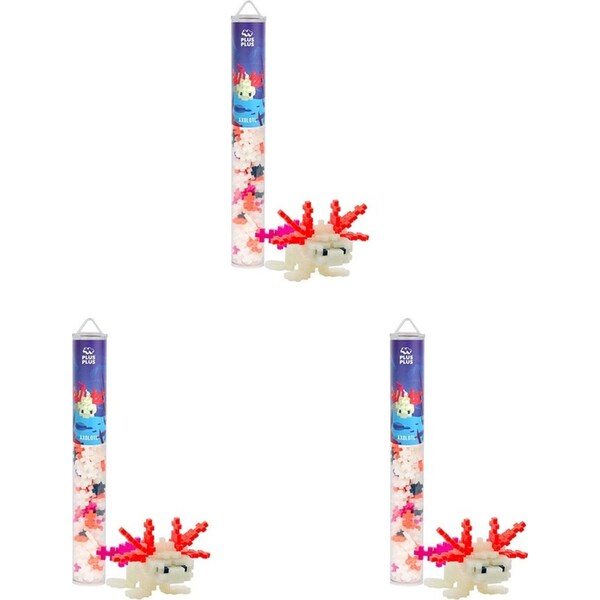 3x 100pc Plus Plus 3.5x28cm Axolotl Kids/Children Educational 3D Puzzle Toy 5y+