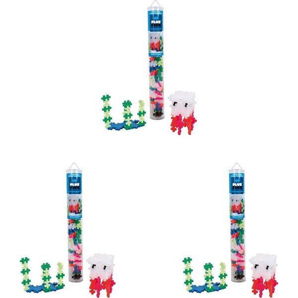 3x 100pc Plus Plus Jellyfish Kids/Child Educational 3D Puzzle Building Toy 5y+