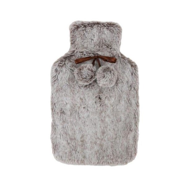 Wicked Sista Faux Fur Hot Water Bottle With Cover Mocha