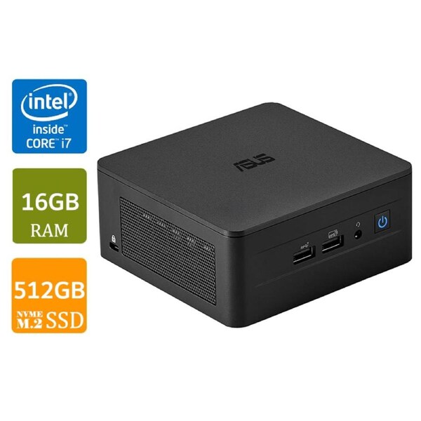 [RNUC13ANHI700000I-H3] Asus NUC 13 Pro Mini PC System, i7-1360P, 16GB RAM, 512GB NVMe SSD, W11H, Tall Kit