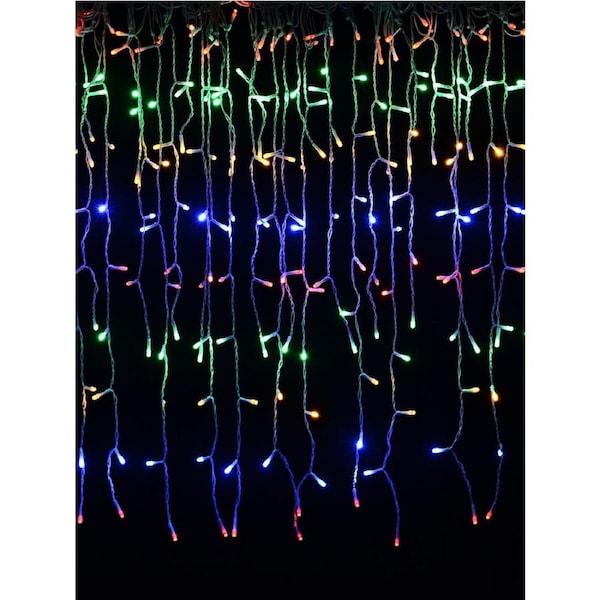420 Multi Colour Concave Bulb LED Christmas Icicle String Light - 10m