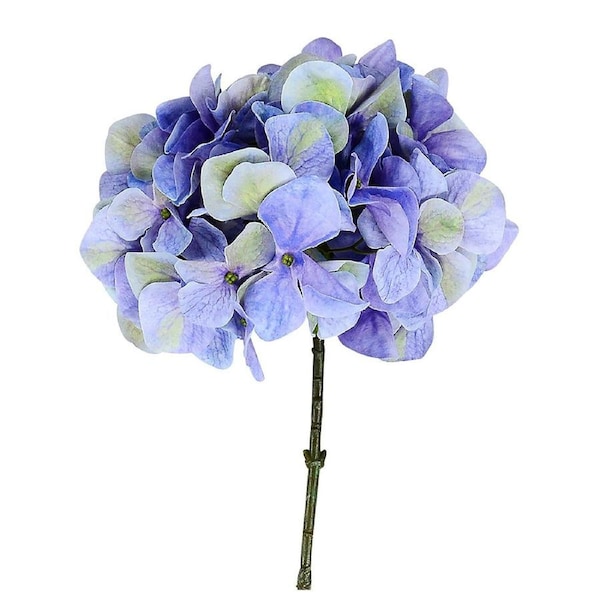 68cm Blue With Green Hydrangea Floret Cluster Long Christmas Stem