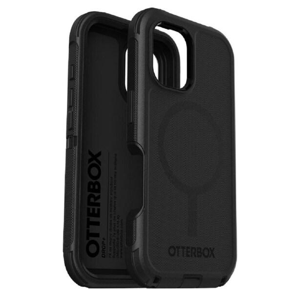 OtterBox Defender MagSafe Apple iPhone 16 Pro (6.3') Case Black - (77-95975), DROP+ 7X Military Standard, Tri-Layer, Port Covers, 7 Years Warranty 77-95975