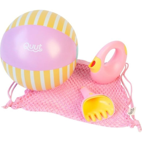 3pc Quut Garden Set Rake/Watering Can/Ball Banana Pink Kids Outdoor Toy 1y+