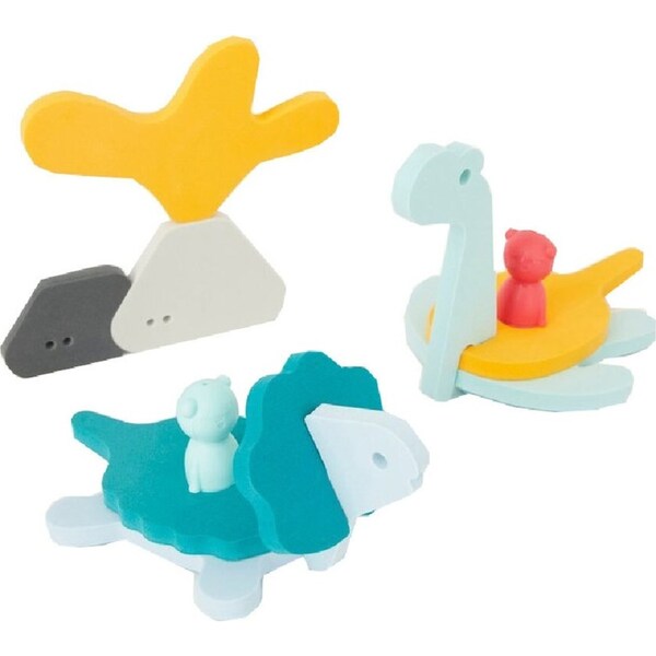 12pc Quut Puzzle Friends Dino World Dinosaur Kids/Toddler DIY Bath Toy 10m+