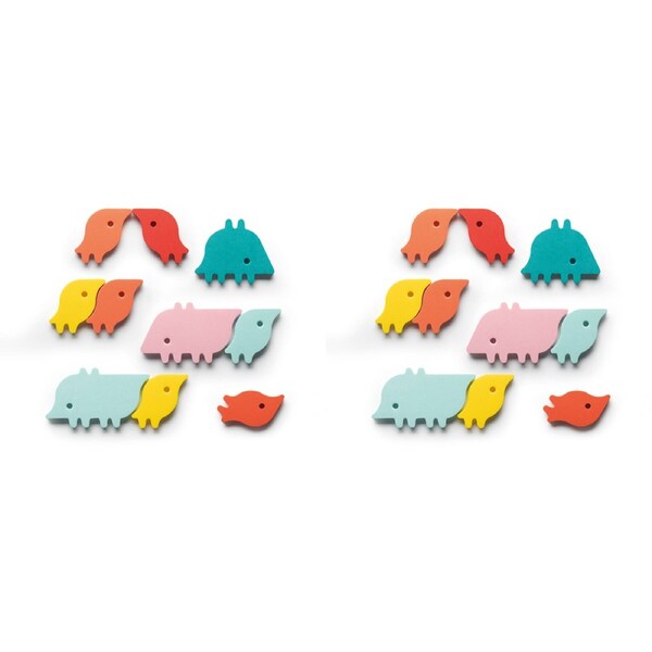 20pc Quut Bath Puzzle Animal Parade Sticky Soft Foam Kids Bath Toys 10m+