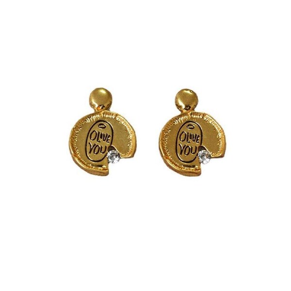 Irregular Lace Stud Earrings Unique Design Missing Corners Stylish Jewelry
