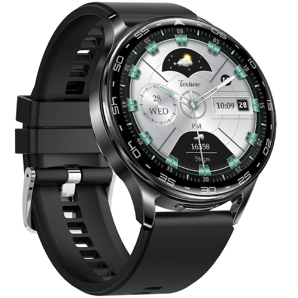 2 in 1 Bluetooth Smart Watch Wireless Earphones 1.39" IPS Touch Screen BT 5.0 - Black