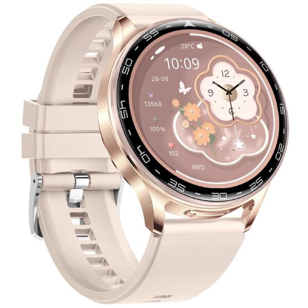 2 in 1 Bluetooth Smart Watch Wireless Earphones 1.39" IPS Touch Screen BT 5.0 - Pink