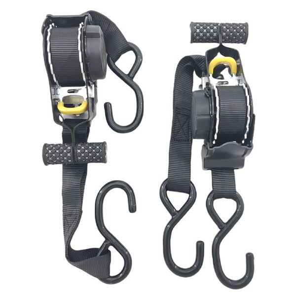 2 Pcs Automatic Retractable Ratchet Straps Polyester 680kg 3.3m*2.5cm